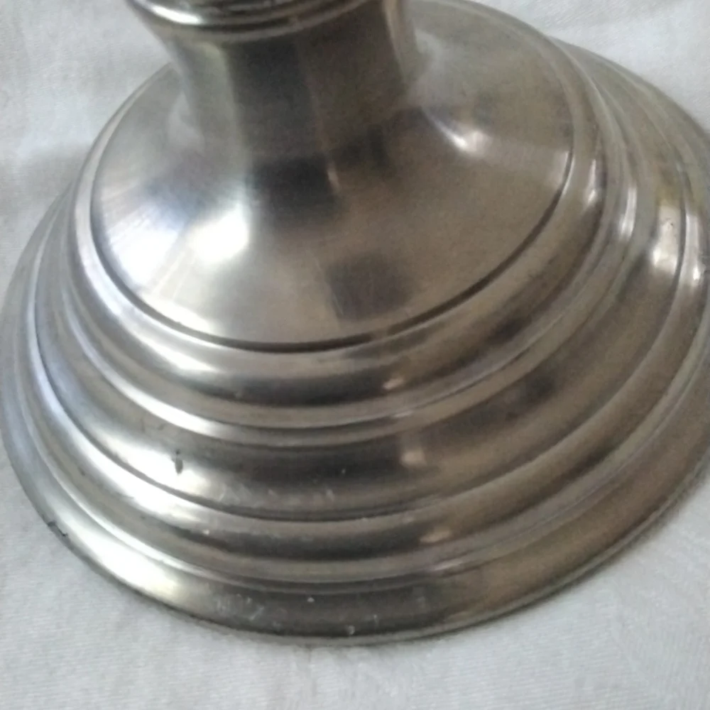 9” Pewter Candlestick Holders, set of 2